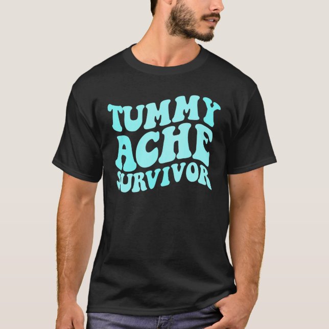 Tummy Ache Survivor Stomachache   Kids Tummy Ache T Shirt (Framsida)