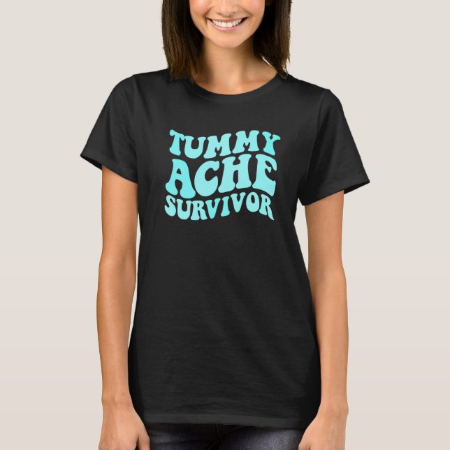 Tummy Ache Survivor Stomachache  Kids Tummy Ache T Shirt (Framsida)