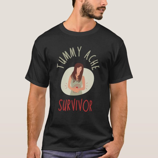 Tummy Ache Survivor Stomachache Women IBS Survivor T Shirt (Framsida)