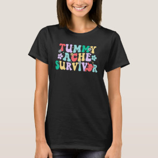 Tummy Ache Survivor Tummy Humor Retro Pastel T Shirt