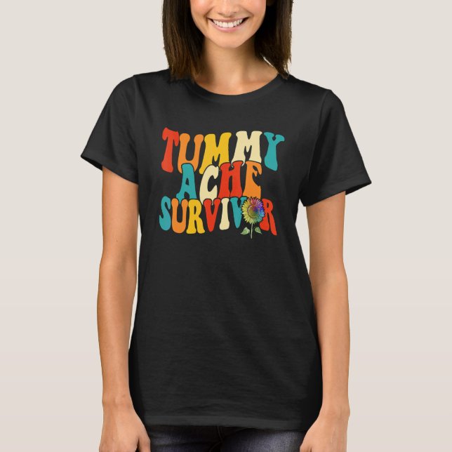 Tummy Ache Survivor  Women Stomachache Girls Sun F T Shirt (Framsida)
