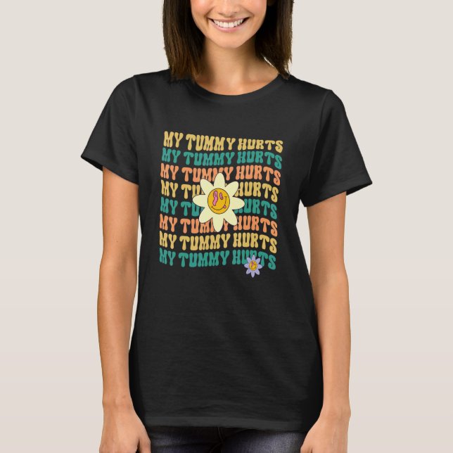 Tummy arch-överlevande retro groovy Min Tummy Ontr T Shirt (Framsida)