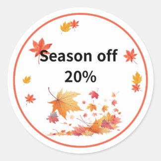 tumn Season Off Sticker – Fall Sale Promotion  Runt Klistermärke