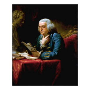 Tumnagel Porträtt, Benjamin Franklin Grundlagsfade Fototryck