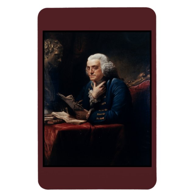 Tumnagel Porträtt, Benjamin Franklin Grundlagsfade Magnet (Vertikal)