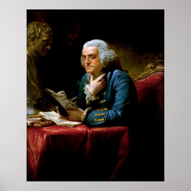 Tumnagel Porträtt, Benjamin Franklin Grundlagsfade Poster (Framsidan)