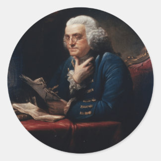 Tumnagel Porträtt, Benjamin Franklin Grundlagsfade Runt Klistermärke