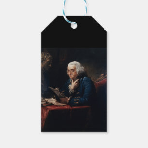 Tumnagel Porträtt Benjamin Franklin i Vita huset Presentetikett