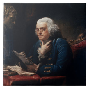 Tumnagelporträtt, Benjamin Franklin Grundlagsfader Kakelplatta