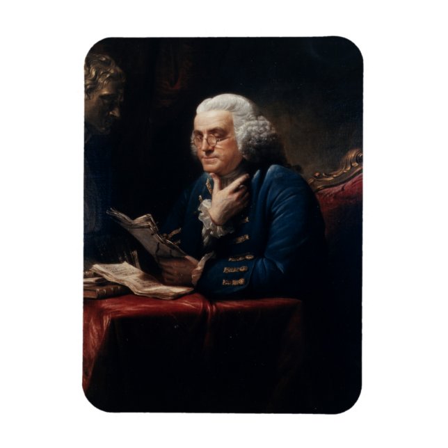 Tumnagelporträtt, Benjamin Franklin Grundlagsfader Magnet (Vertikal)