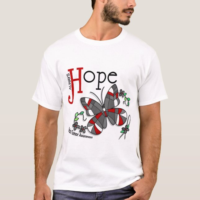 Tumor för målat glassfjärilshjärna t shirt (Framsida)