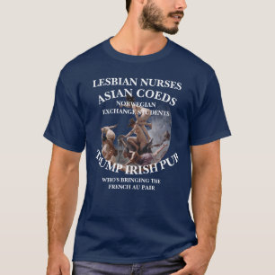 TUMP VITA HUSET ASIATISKA COEDS NORSK TRUMP T SHIRT