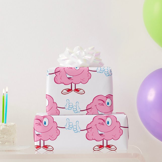 Tumpar för Tecknad Broin Winking Character Up Presentpapper (Skapare uppladdad)