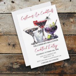 Tumpar och sockeresiller Halloween fest vattenfärg Inbjudningar