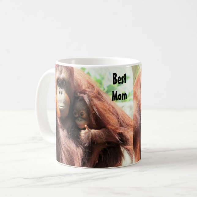 Tumpar Upp till bästa Mamma - Orangutan Mugg (Framsida vänster)