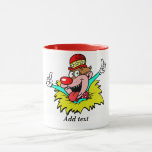 Tumpar uppåt, roligt-clown-MALL, Mugg