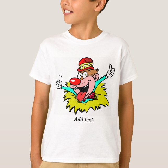 Tumpar uppåt, roligt-clown-MALL, T Shirt (Framsida)