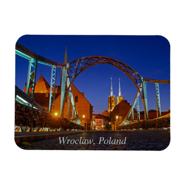 Tumski Bridge Wroclaw Polen Magnet (Horisontell)