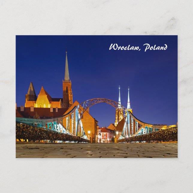 Tumski Bridge Wroclaw Polen vykort (Framsida)