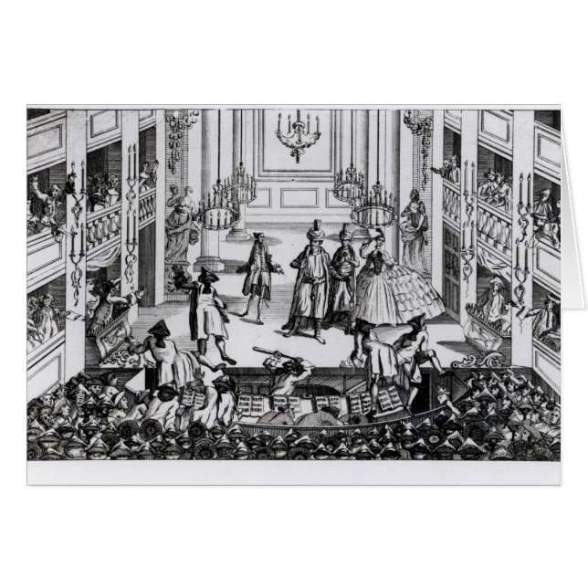 Tumult på den Covent trädgården Hälsningskort (Framsidan Horizontal)