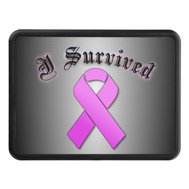 Tun Blue Line Cancer Ribbon Hitch Cover Dragkroksskydd (Framsidan)