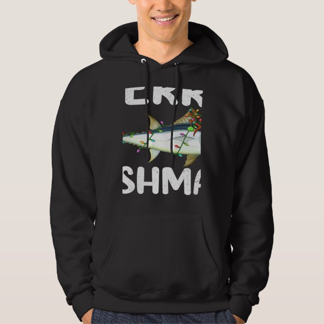Tuna Fish  Xmas Lights Reindeer Hat Tuna Fish Chri Hoodie (Framsida)