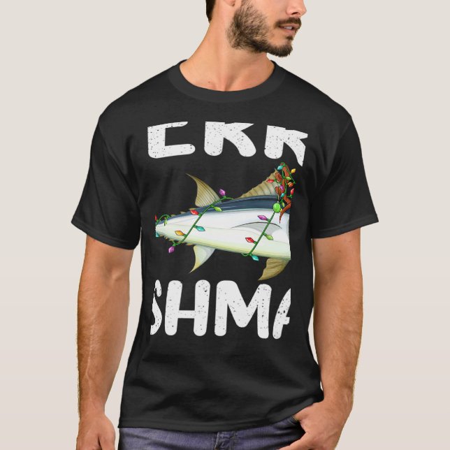 Tuna Fish  Xmas Lights Reindeer Hat Tuna Fish Chri T Shirt (Framsida)