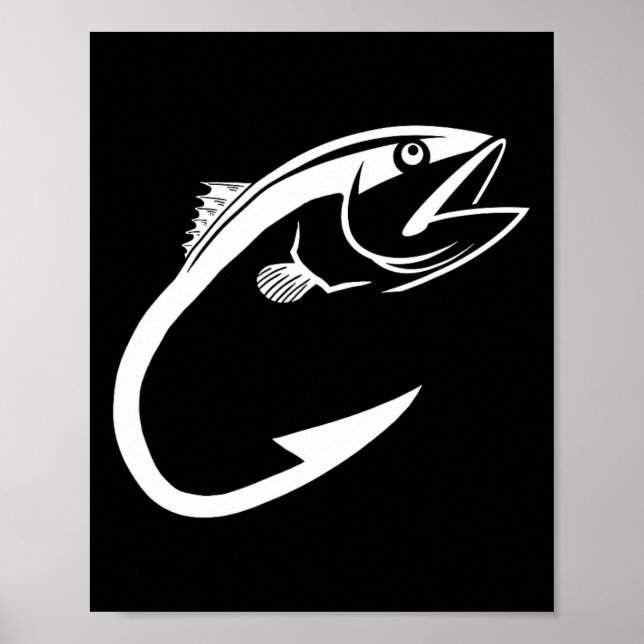 Tuna krok Minimal Fiskare Man Fiske Älskare  Poster (Framsidan)