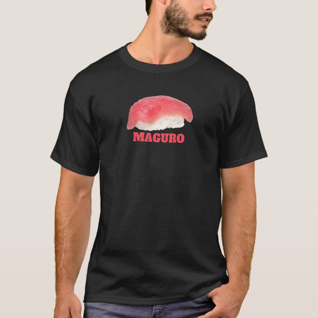 Tuna Sushi Food Graphic Maguro Nigiri för japan T Shirt (Framsida)