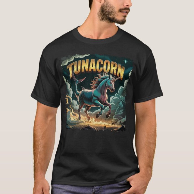 Tunacorn Illustration Combo Creature Funny T Shirt (Framsida)