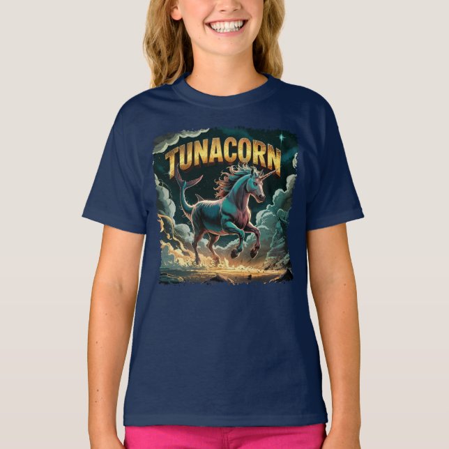 Tunacorn Illustration Combo Creature Funny T Shirt (Framsida)