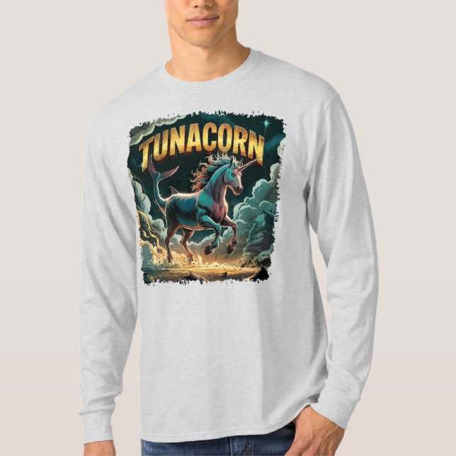 Tunacorn Illustration Combo Creature Funny T Shirt (Framsida)