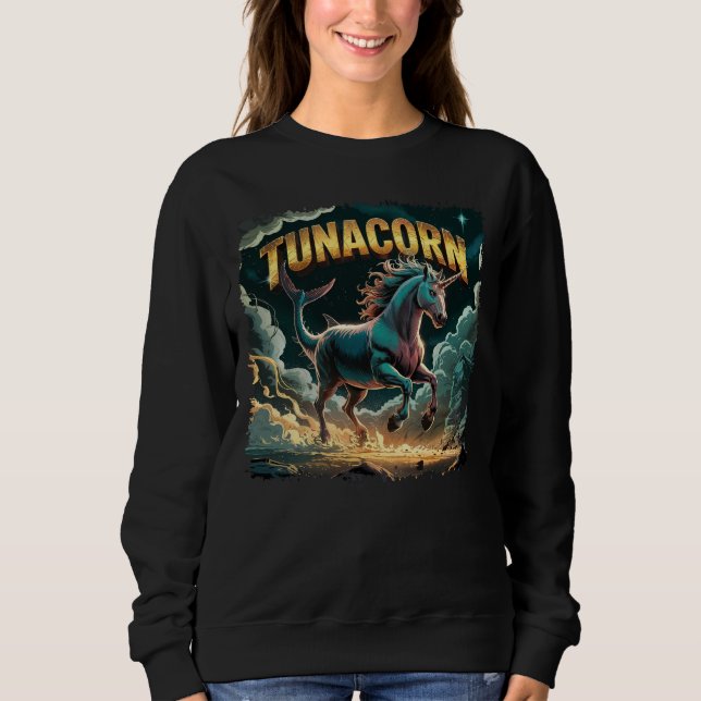 Tunacorn Illustration Combo Creature Funny T Shirt (Framsida)