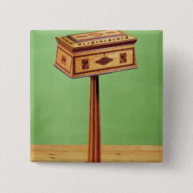 Tunbridge-ware teapoy knapp (Framsida)