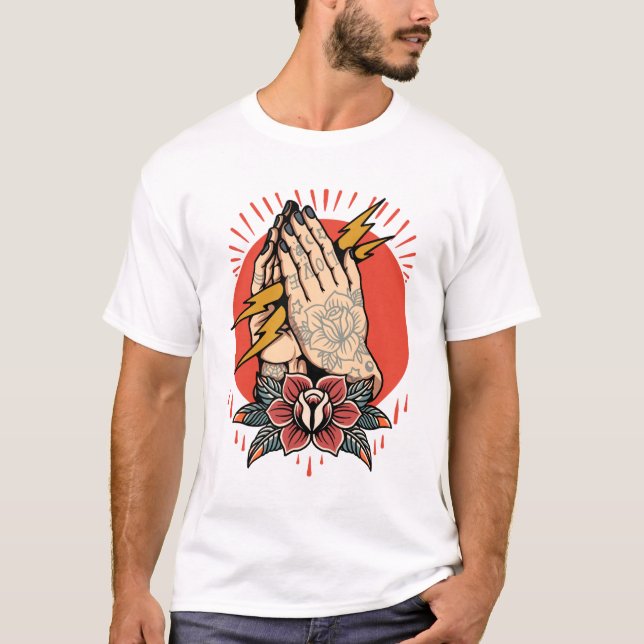 Tunder catcher gammal tatueringsdesign för stil t shirt (Framsida)