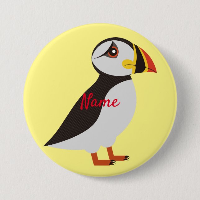 Tunder_Cove-design för akut Atlantisk puffin Knapp (Framsida)