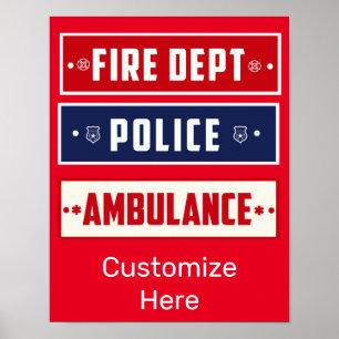 Tunder_Cove-Poster för brandpolisens ambulans Poster
