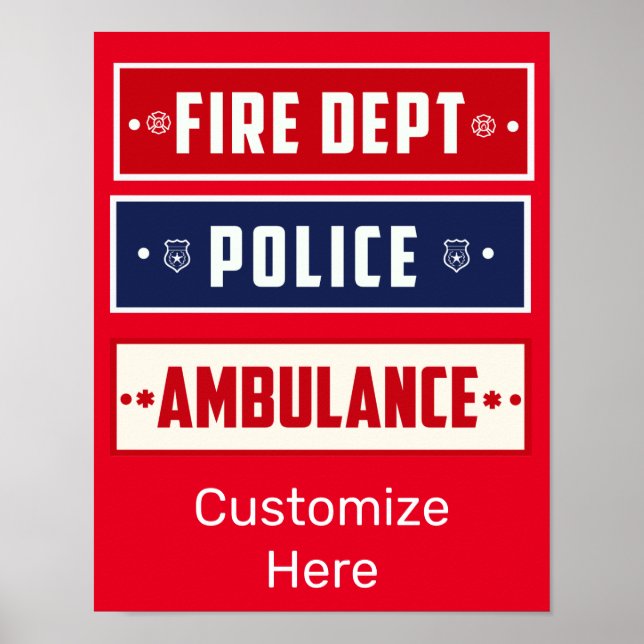 Tunder_Cove-Poster för brandpolisens ambulans Poster (Framsidan)