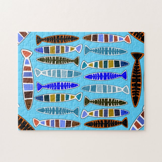 Tunder_Cove, stripe-fisk med flera färgader Pussel (Horisontell)