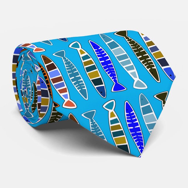 Tunder_Cove, stripe-fisk med flera färgader Slips (Rullad)