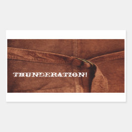 TUNDERATION! Gammalt vitt teckensnitt på Suede Pho Rektangulärt Klistermärke