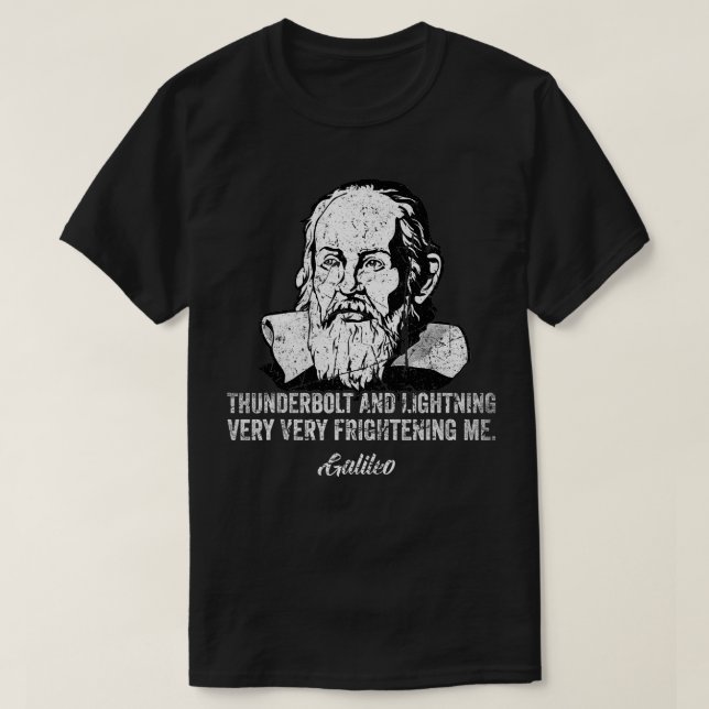Tunderbolt blixt Galileo filosofisk fysik T Shirt (Design framsida)
