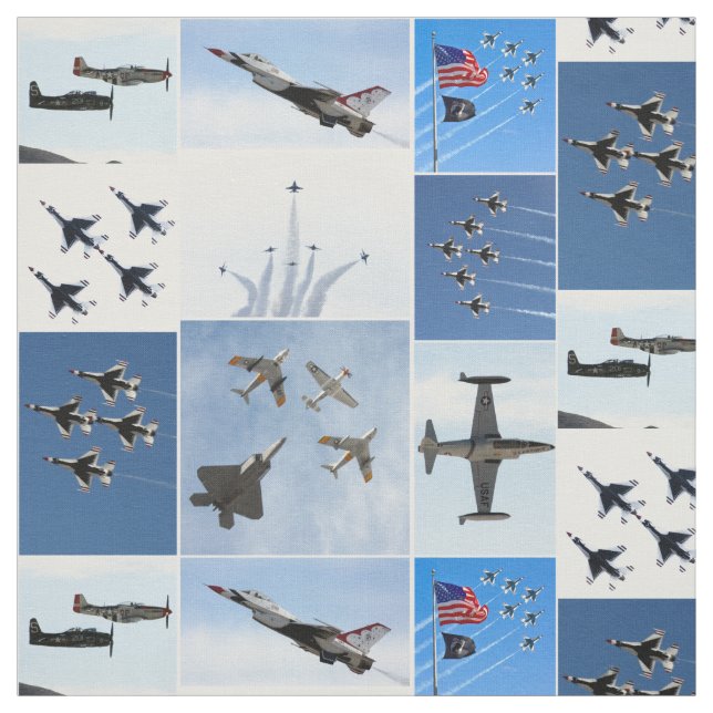 Tunderfåglar, Militär Jet Sort Tyg (Provkarta)