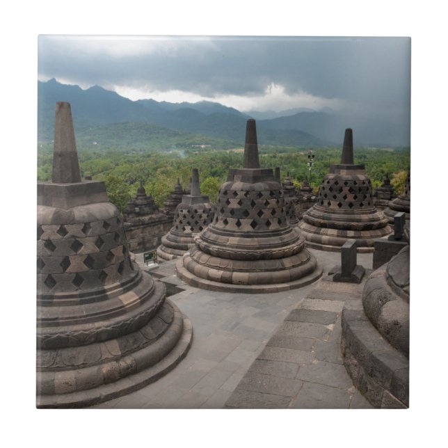 Tunderstorm över Borobudur Kakelplatta (Framsidan)