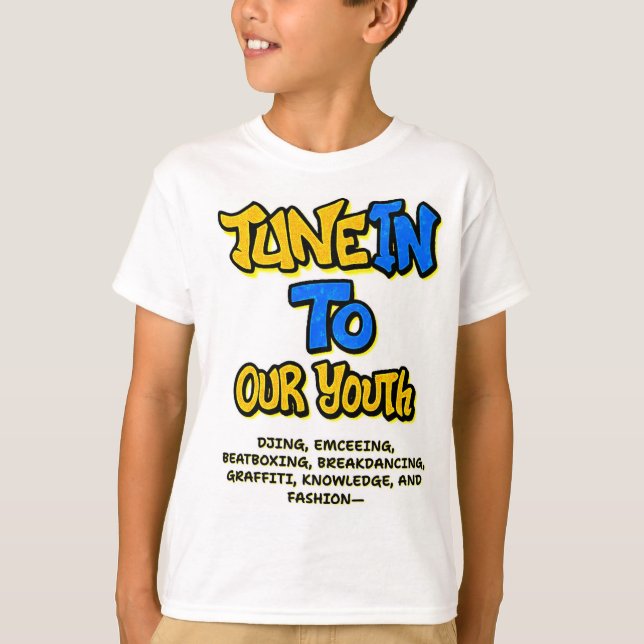 Tune in Graffitti Youth T-Shirt (Framsida)