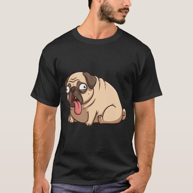 Tung Andning Intensifierar Pug Meme T Shirt (Framsida)