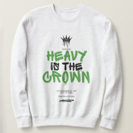 "Tung är kronan" Svart herr-grafisk sweatshirt
