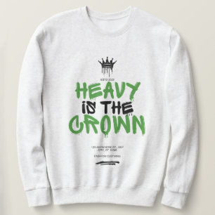 "Tung är kronan" Svart herr-grafisk sweatshirt