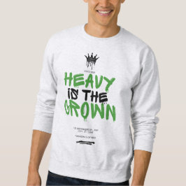 "Tung är kronan" Svart herr-grafisk sweatshirt