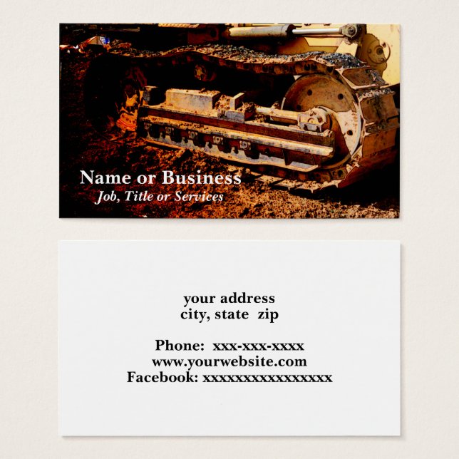 tung byggutrustning visitkort (Framsida & baksida)